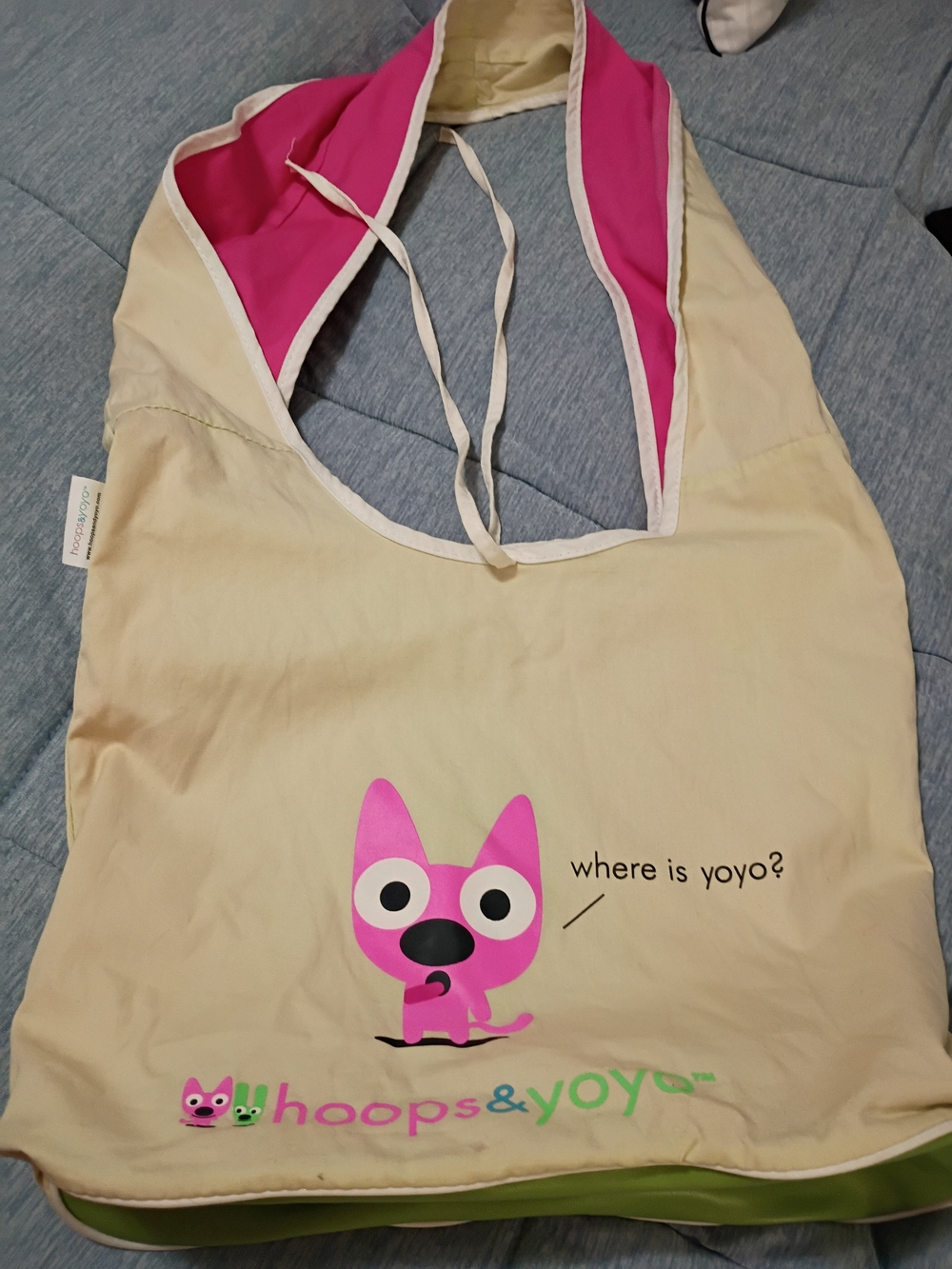 Hoops And Yoyo Reversible Tote Bag - Pink & Green Hallmark